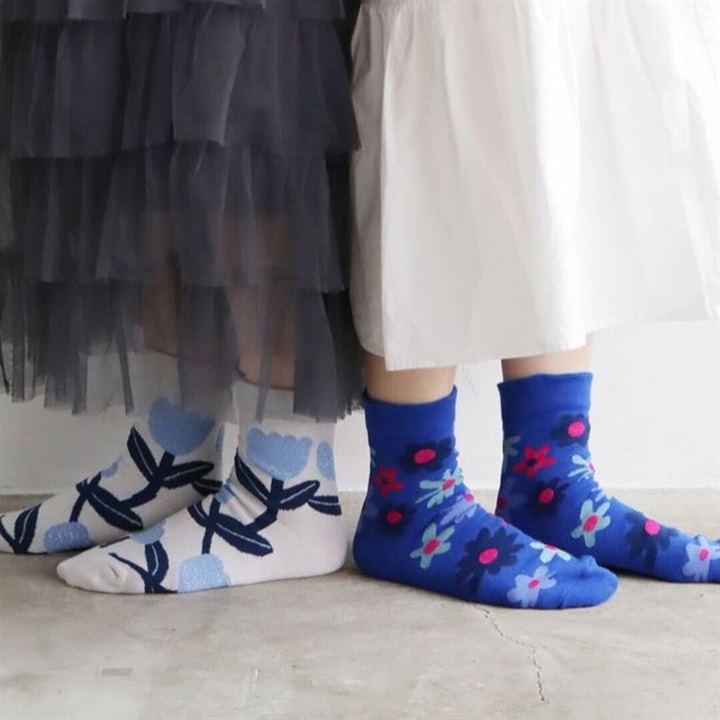 【KIVISDOU】フラワーガーデン ショートソックス2P