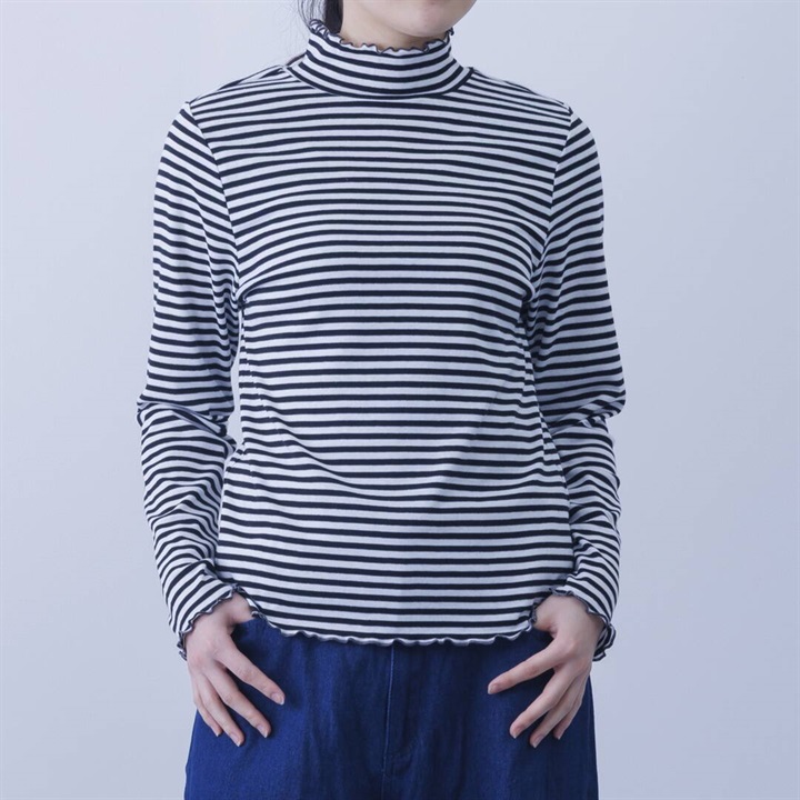 【PAGE ONE】ボーダーT/Cフライス アウトメロウ 長袖カットソー