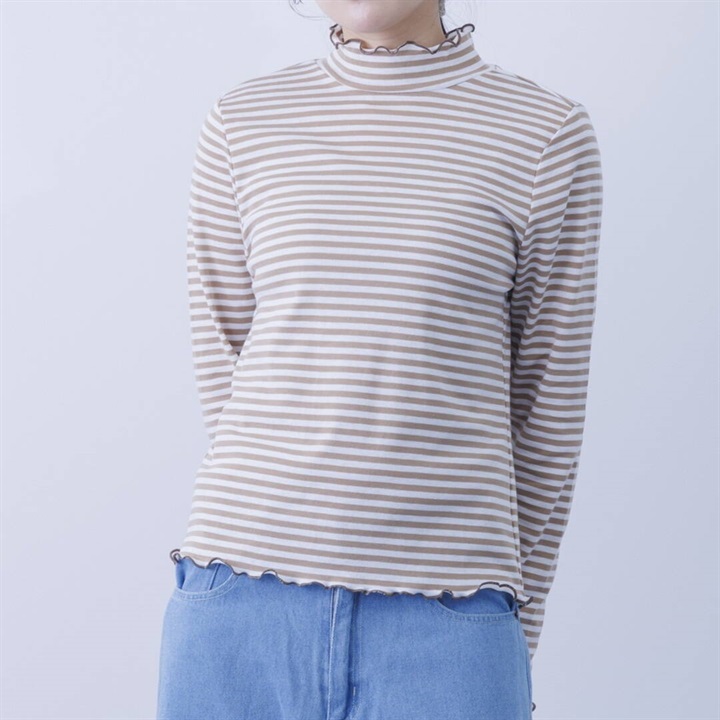 【PAGE ONE】ボーダーT/Cフライス アウトメロウ 長袖カットソー