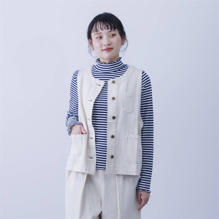 【PAGE ONE】前開き デニムベスト