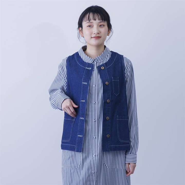 【PAGE ONE】前開き デニムベスト