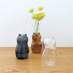 ガラスキャット一輪挿し