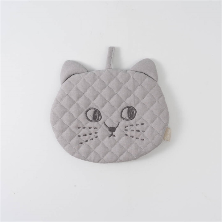 にゃふにゃふ フェイス型2WAY キルトなべつかみ