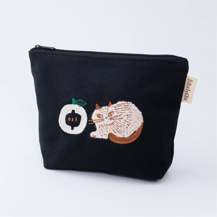 【fikalycka】舟形ポーチ サガラ刺繍