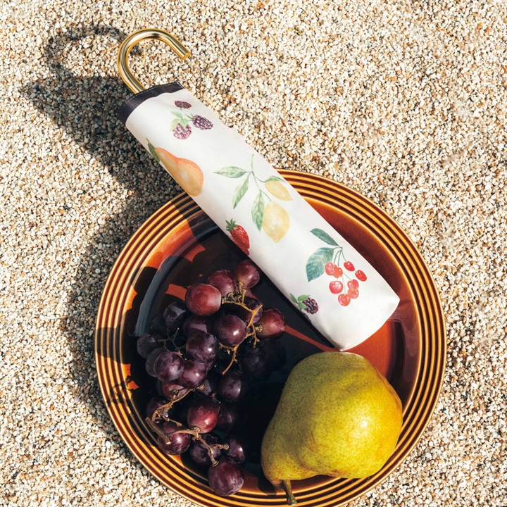 【because】PUフルーツプリント 折り畳み傘 晴雨兼用