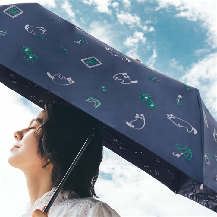 【because】PUサニーキャット トートバッグ ミニ 晴雨兼用 折傘