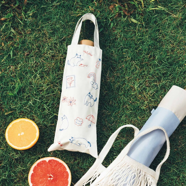 【because】PUサニーキャット トートバッグ ミニ 晴雨兼用 折傘