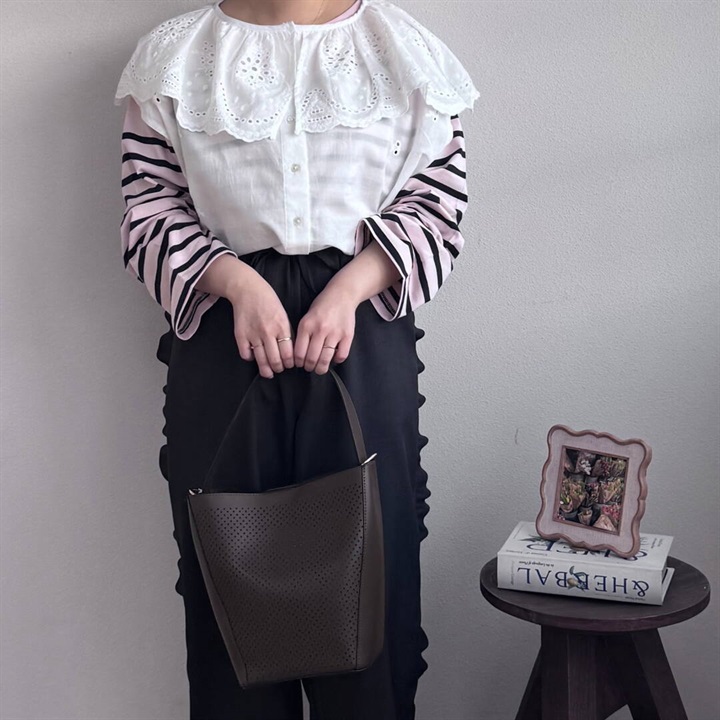 【MID GIRL APPLY】軽量合皮 2way バケツバッグ