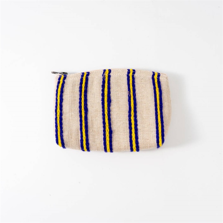 【TARANGO】ジュートコットンポーチ ストライプ