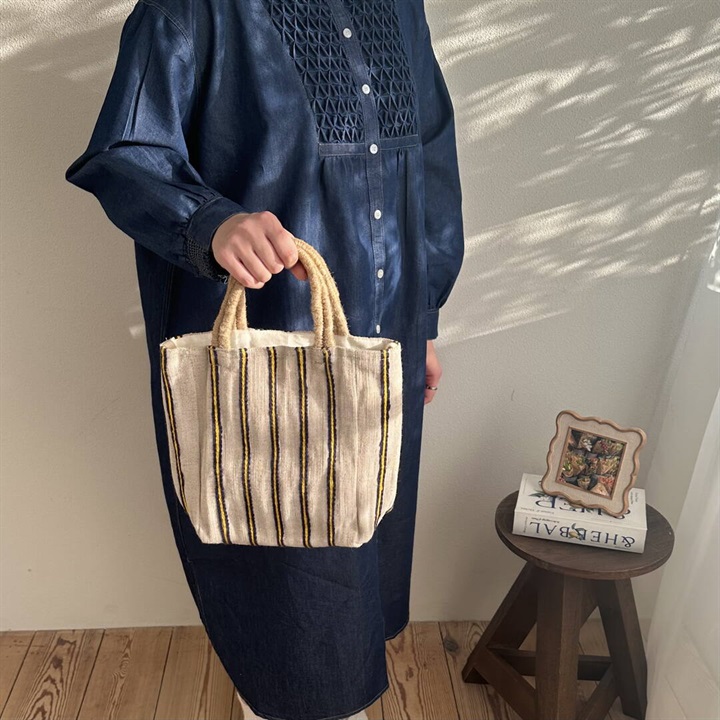 【TARANGO】ジュートトートバッグ ストライプ