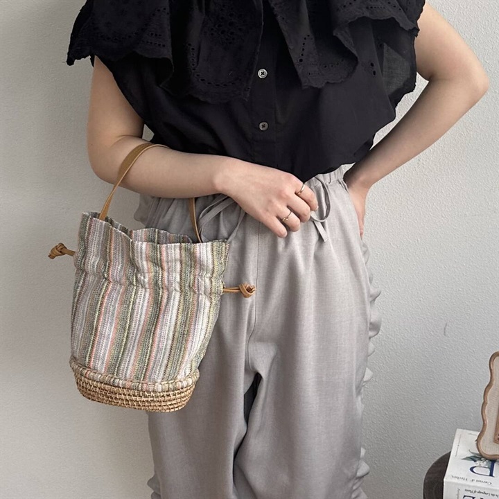 【TARANGO】コットンジュート 巾着バッグ