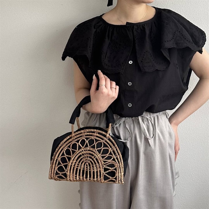 【TARANGO】パームファイバー×コットンカゴバッグ