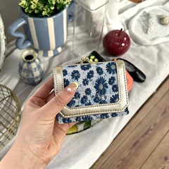 【Casselini】ジャガードウォレット(ブルー)