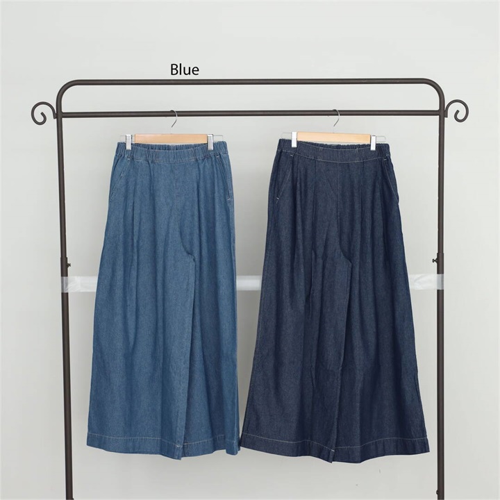 【m.n】デニムタックワイドパンツ