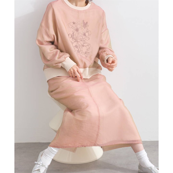 【Lupilien】裏毛×オーガンジーナロースカート