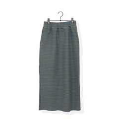【le colis】パイルボーダー ナロースカート(03 グレーマルチ)