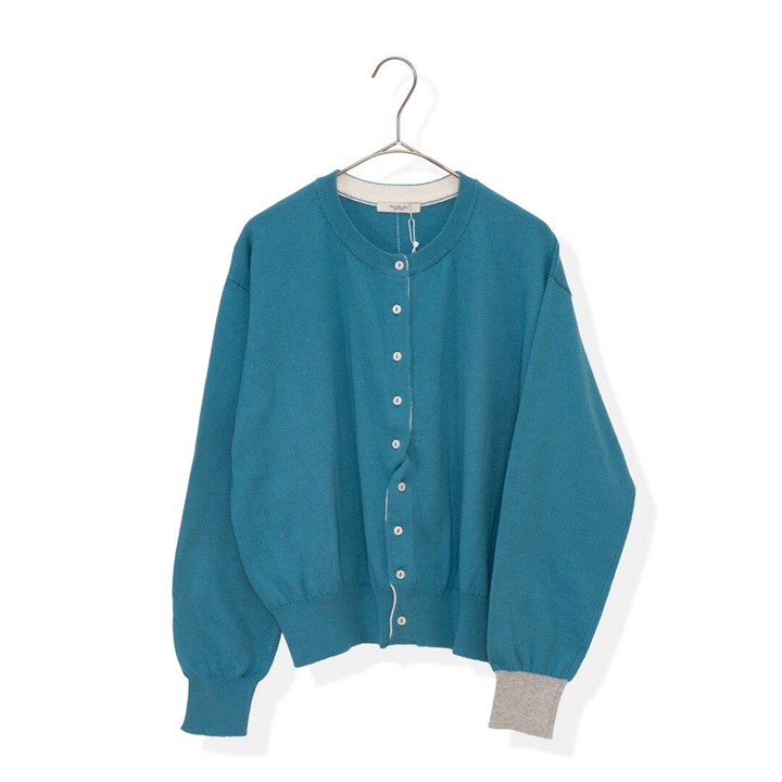 【POU DOU DOU】ひねり前立てクルーネック 長袖ニットカーディガン