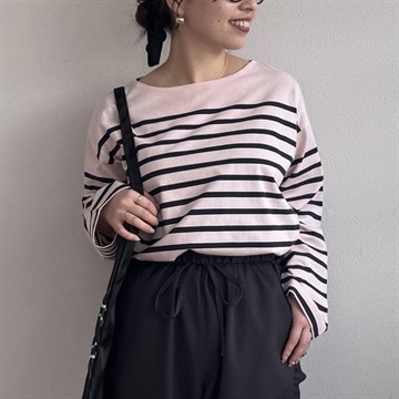 【POU DOU DOU】先染めパネルボーダー 長袖カットソー