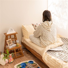 【JEMORGAN LONG JOHNS】ワッフル花柄フルジップ 長袖パーカー