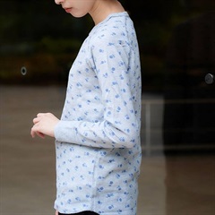 【JEMORGAN LONG JOHNS】ワッフル青花柄ラグランロングスリーブTシャツ(14杢Gray)