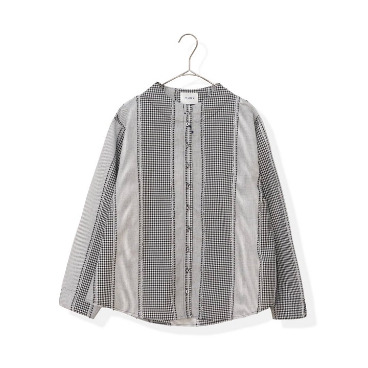 【YURK Geniet van】ガンジーネック 前開き 長袖シャツ