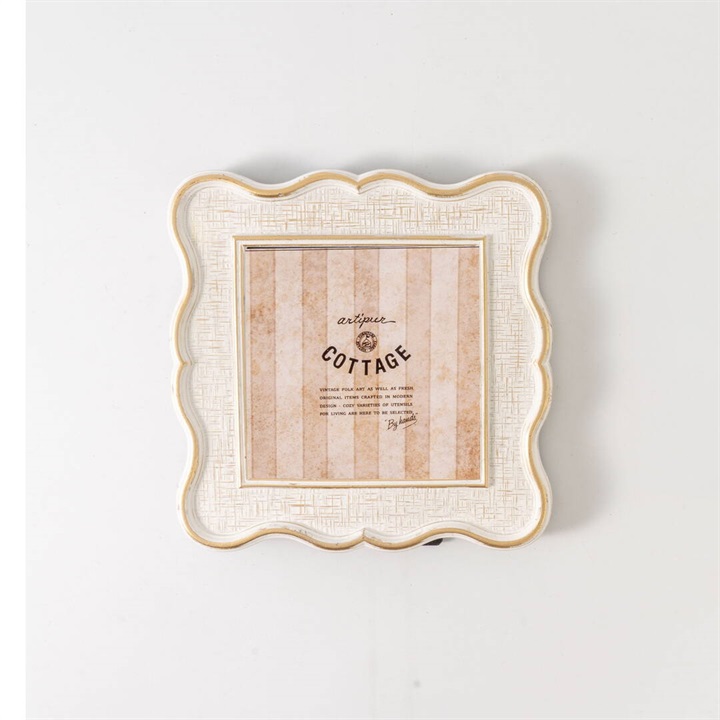 【artipur COTTAGE】ウエーブフォトフレーム(ホワイト)