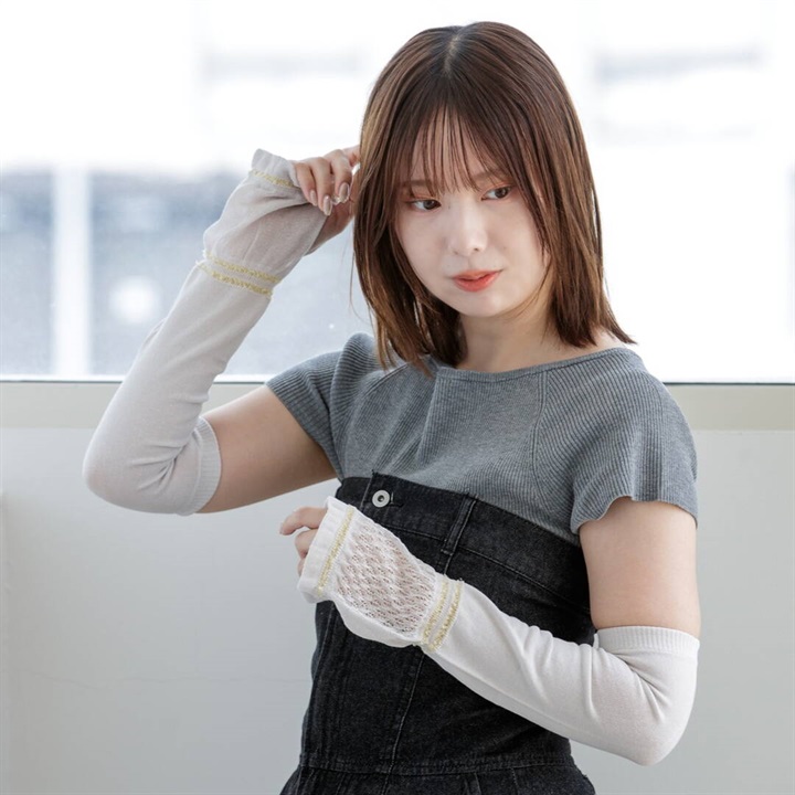 Hanoca ナイロン混アームカバー