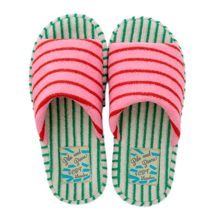 Pile＆Piece 厚底低反発スリッパ M(PK×GR)