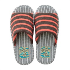 Pile＆Piece 厚底低反発スリッパ M(BR×GY)