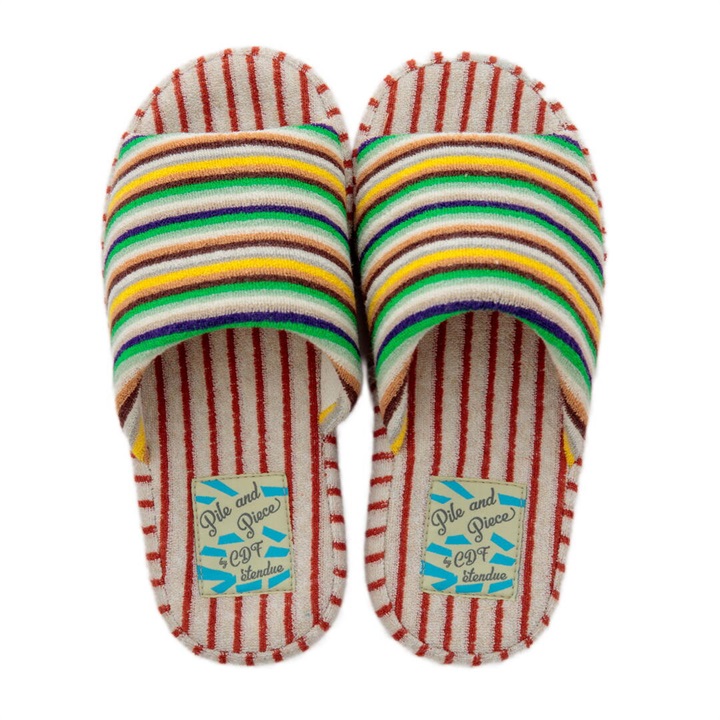 Pile＆Piece 厚底低反発スリッパ M(MIX×RD)