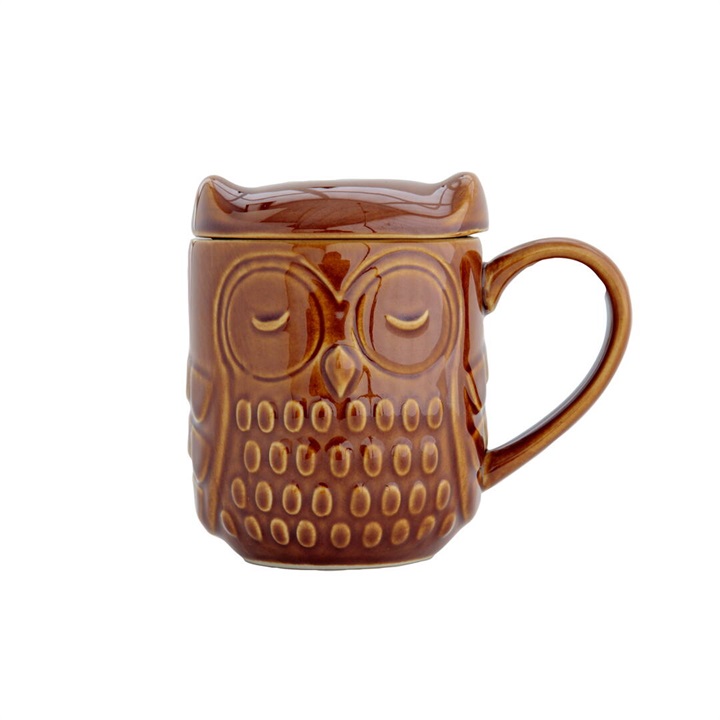 Mori fukurou 蓋付きマグカップ 445ml