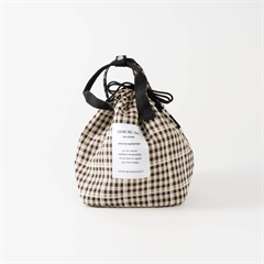 【Chepeli】保冷 巾着 ランチバッグ(04 check/black)
