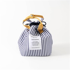 【Chepeli】保冷 巾着 ランチバッグ(18 stripe/navy2)