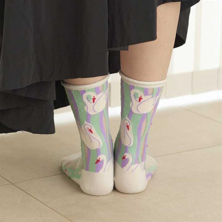 【from F】Joutsen(白鳥) クルーソックス