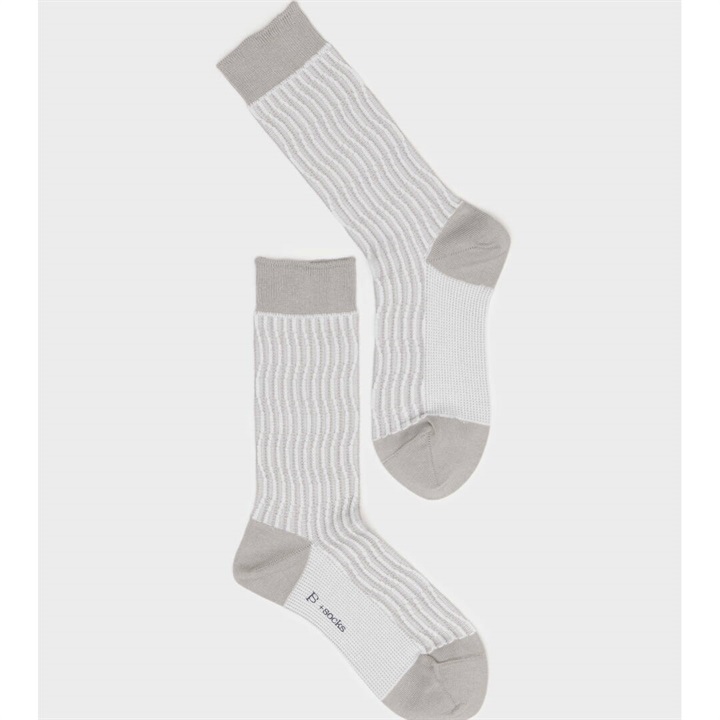 【＋socks】Refined rib クルーソックス