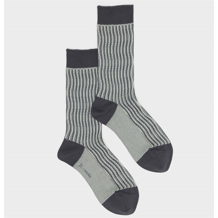 【＋socks】Refined rib クルーソックス