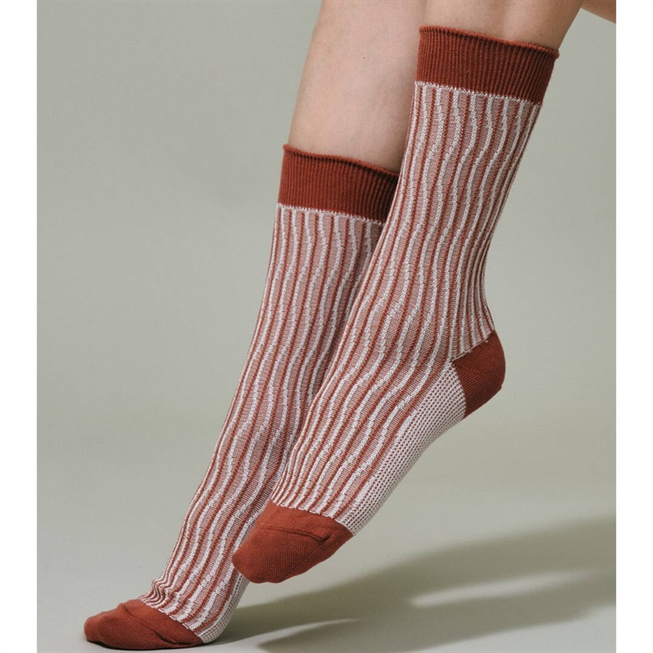 【＋socks】Refined rib クルーソックス