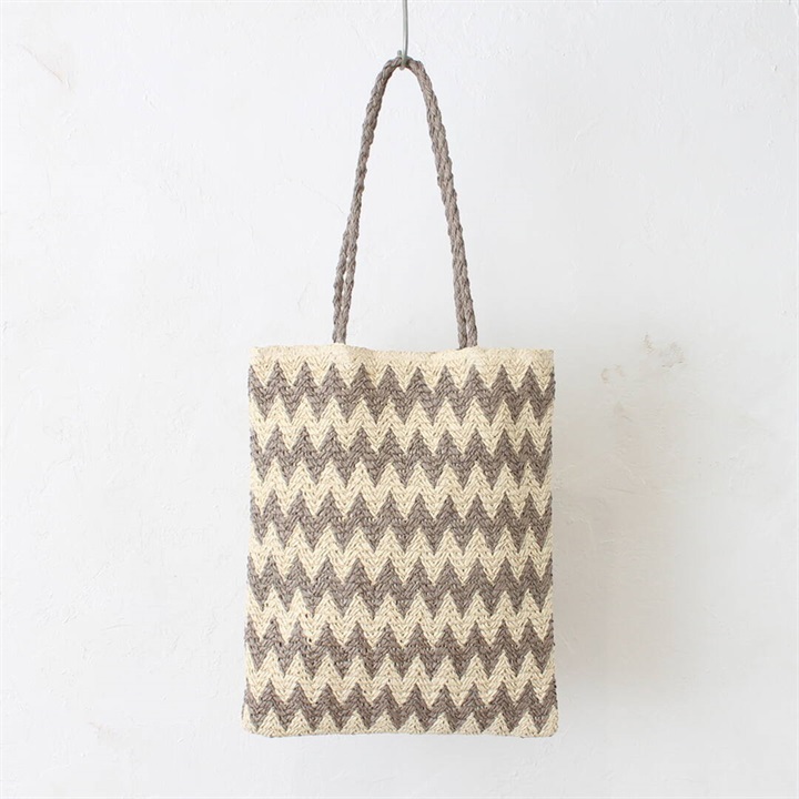 【aristella】雑材 ギザギザ フラット トートバッグ