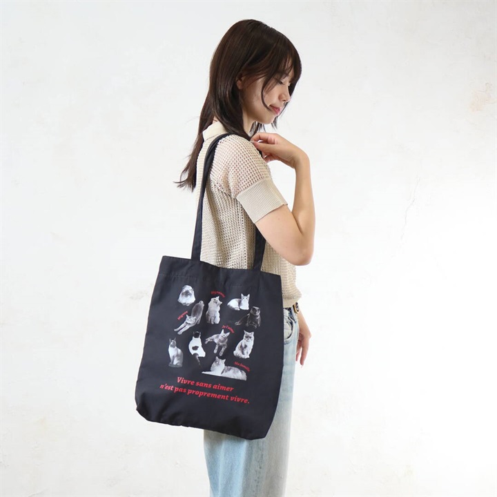 【aristella】モノクローム ペット フラット トートバッグ