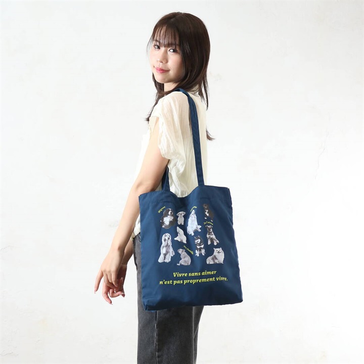 【aristella】モノクローム ペット フラット トートバッグ