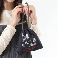 モノクローム ペット 巾着ポーチ(CG)