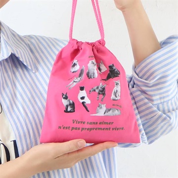 モノクローム ペット 巾着ポーチ