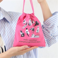 モノクローム ペット 巾着ポーチ