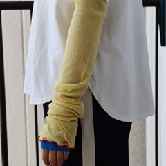 【KIVISDOU】チューリップフリル UVアームカバー(37 マスタード)