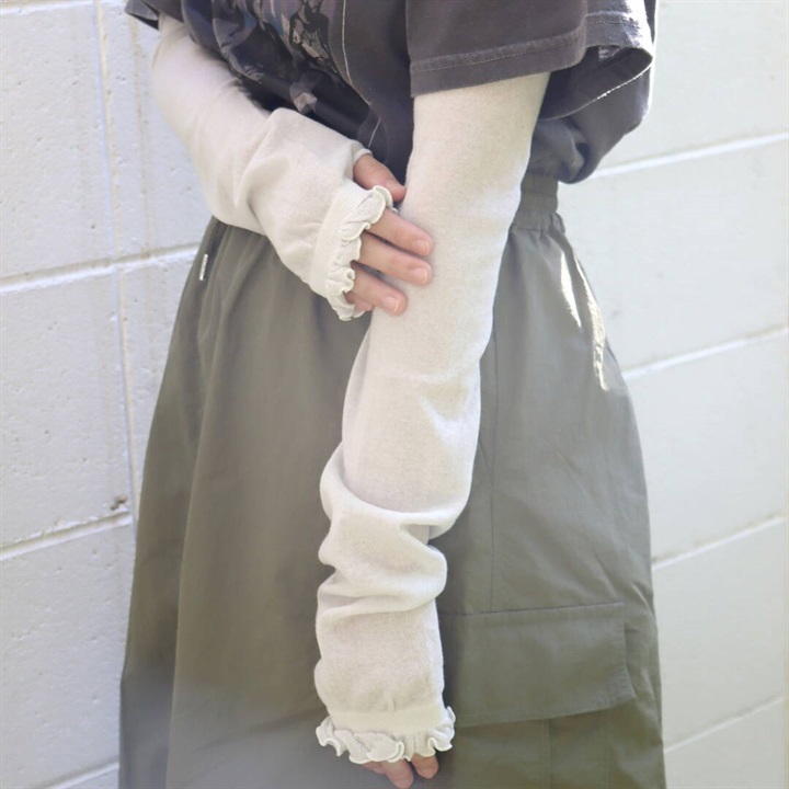 【TAWARA】フリル UVカットアームカバー