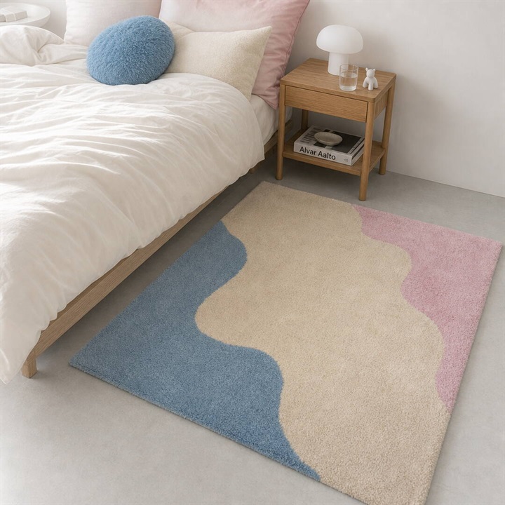 てんとてんオリジナル ハーフラグ 100×140cm Flow Rug