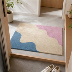 てんとてんオリジナル フロアマット 50×70cm Flow Rug(WAVE PASTEL)