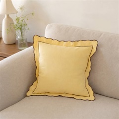 てんとてんオリジナル クッションカバー 45×45cm ETE FRILL(STITCH BROWN)