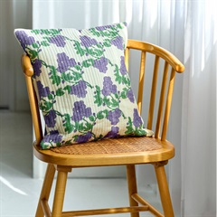 【shesay】ブロックプリントのクッション(リブリーフラワー)