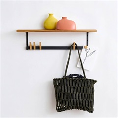 【shesay】木のフックが優しく調和する ベントバーシェルフ(ベントバーシェルフ)